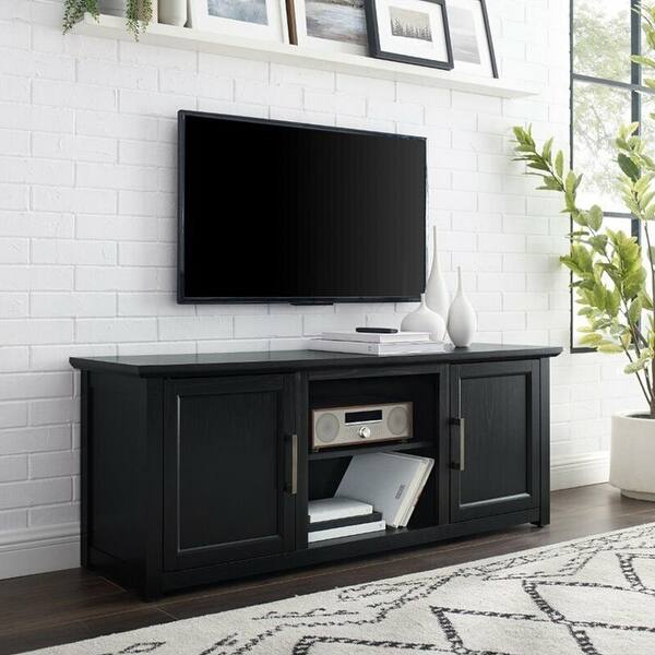 58" Rustic Low Profile TV Stand in Black 58 inches Bed Bath